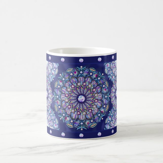 Blue Rosace Coffee Mug (Center)