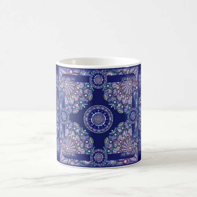 Blue Rosace Coffee Mug (Center)