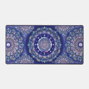 blue rosace desk mat