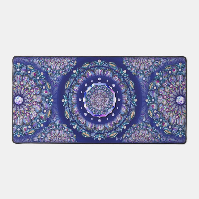 blue rosace desk mat (Front)