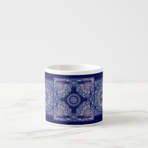 Blue Rosace Espresso Cup