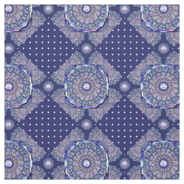 blue rosace fabric (Swatch)