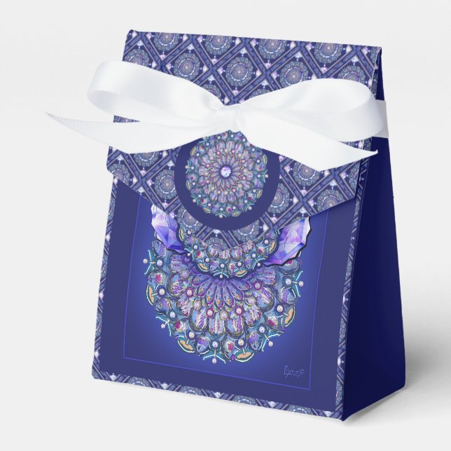 Blue Rosace  Favor Box (Front Side)