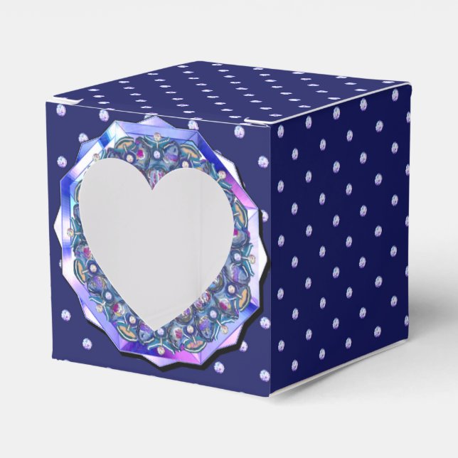 Blue Rosace Favor Box (Front Side)