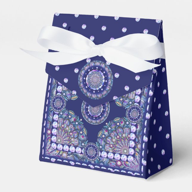Blue Rosace Favor Box (Front Side)