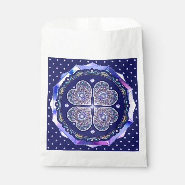 Blue Rosace Favour Bag (Front)