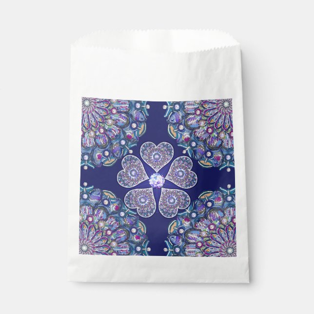 Blue Rosace Favour Bag (Front)
