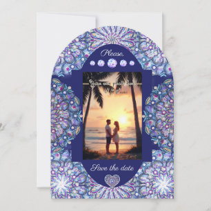 Blue Rosace Invitation