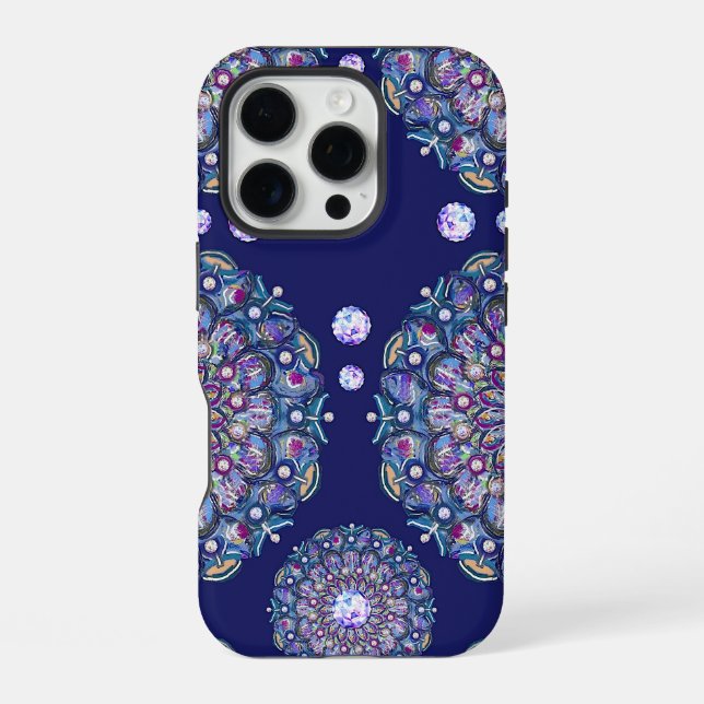 Blue rosace iPhone case (Back)