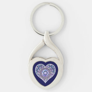 Blue Rosace Keychain