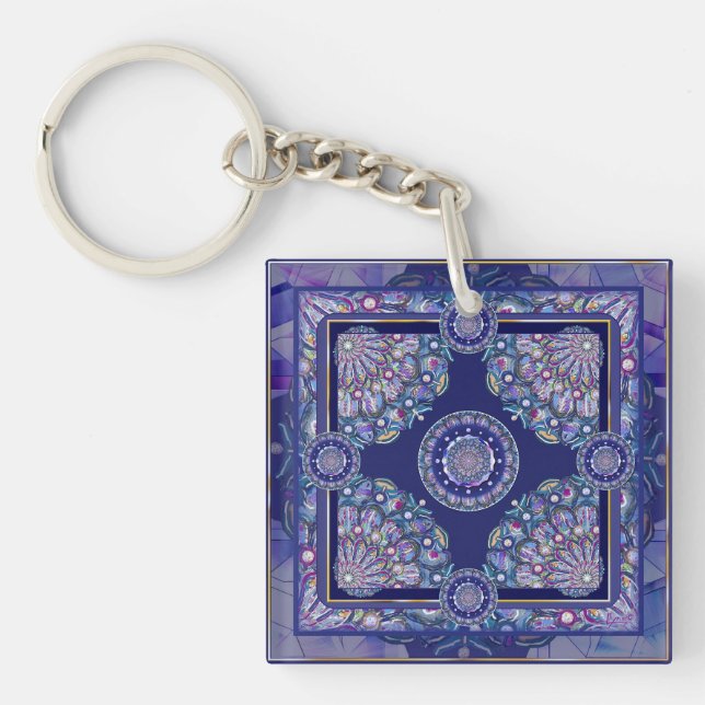 blue rosace keychain (Front)