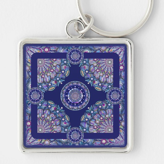 blue rosace keychain (Front)