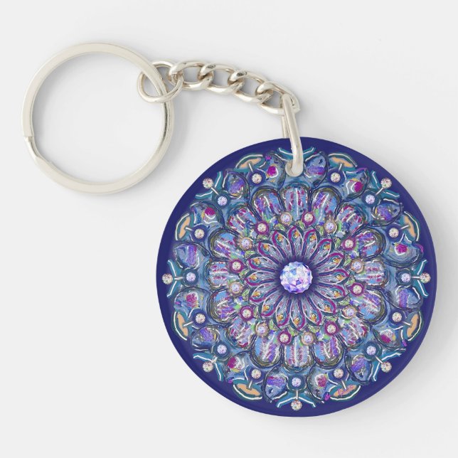 blue rosace keychain (Front)