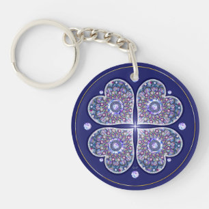 blue rosace keychain
