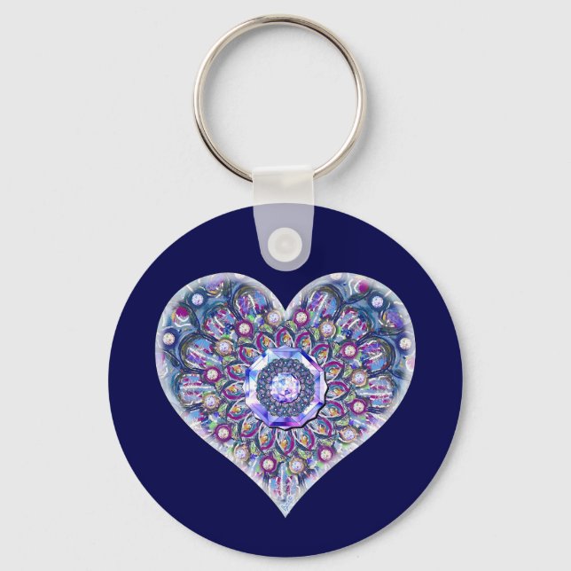 Blue Rosace Keychain (Front)