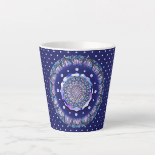 Blue Rosace Latte Mug