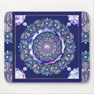 Blue rosace mouse pad