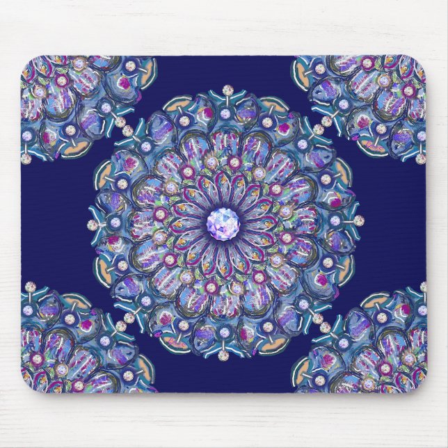 Blue rosace mouse pad (Front)