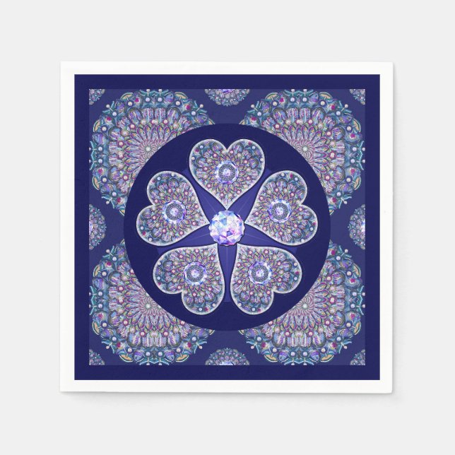 Blue Rosace Napkin (Front)