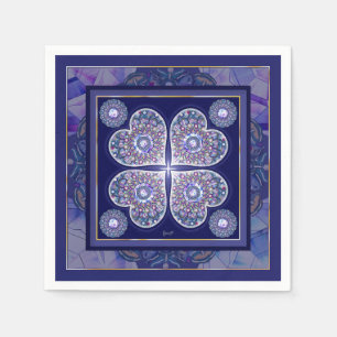 Blue Rosace Napkin