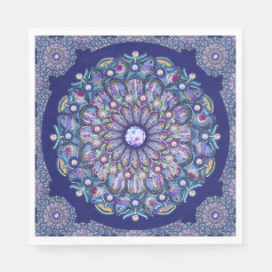 Blue Rosace Napkin