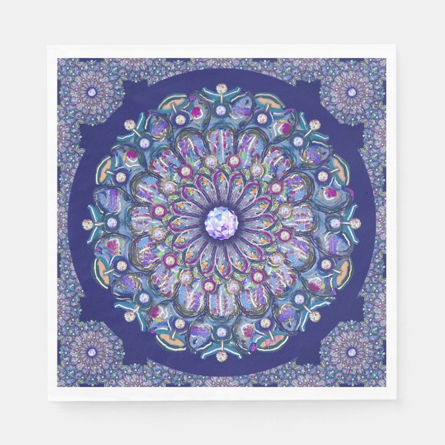 Blue Rosace Napkin (Front)