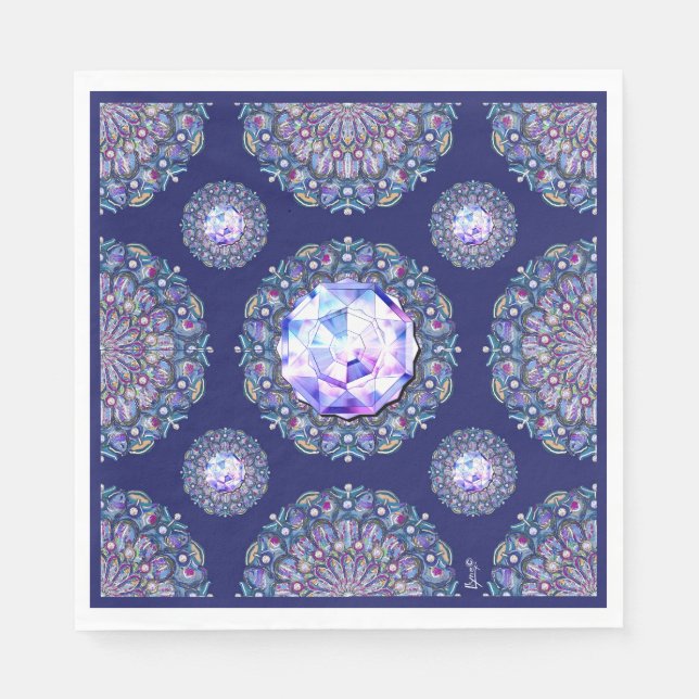 Blue Rosace Napkin (Front)