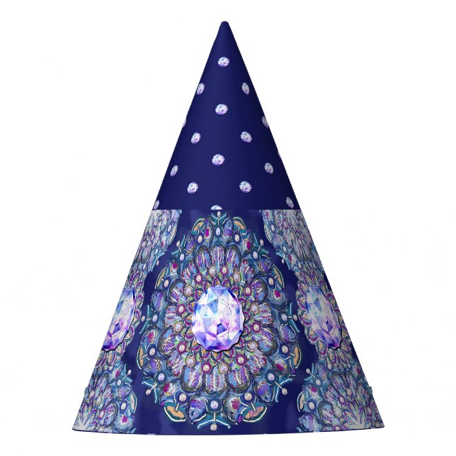 Blue Rosace Party Hat (Front)