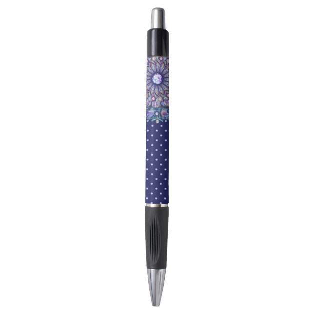 Blue Rosace  Pen (Front Vertical)