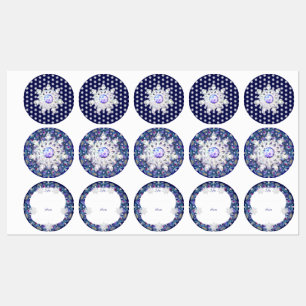 Blue rosace & snowflake