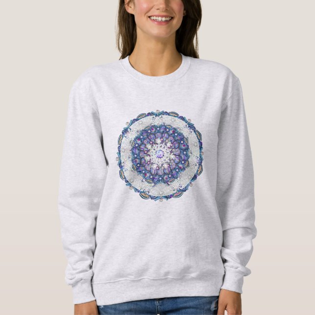 Blue rosace & snowflake sweatshirt (Front)
