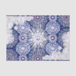 Blue rosace & snowflake tissue paper