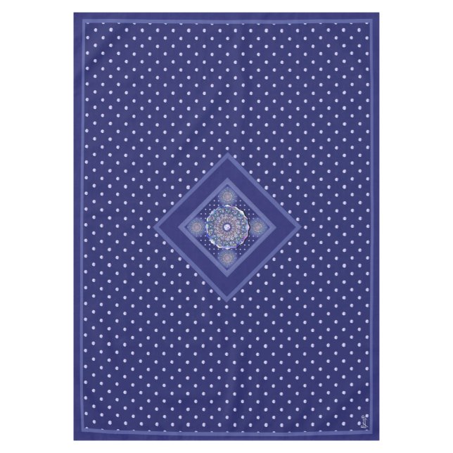 Blue Rosace Tablecloth (Front)