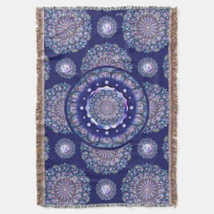 blue rosace throw blanket