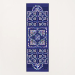 Blue Rosace Yoga Mat