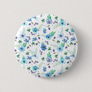 Blue rose 2 inch round button