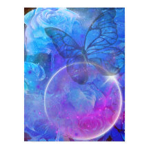 Blue Rose and Blue Butterfly