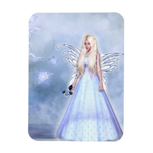 Blue rose angel magnet (Vertical)