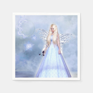 Blue rose angel napkin