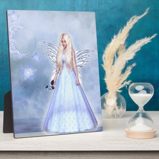 Blue rose angel plaque (Side)