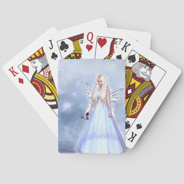 Blue rose angel playing cards (Back)