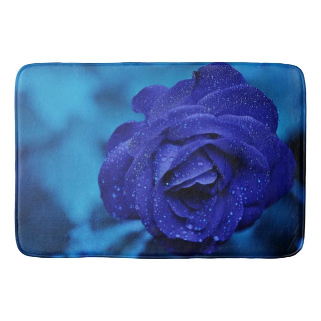 Blue Rose Bath Mat (Front)