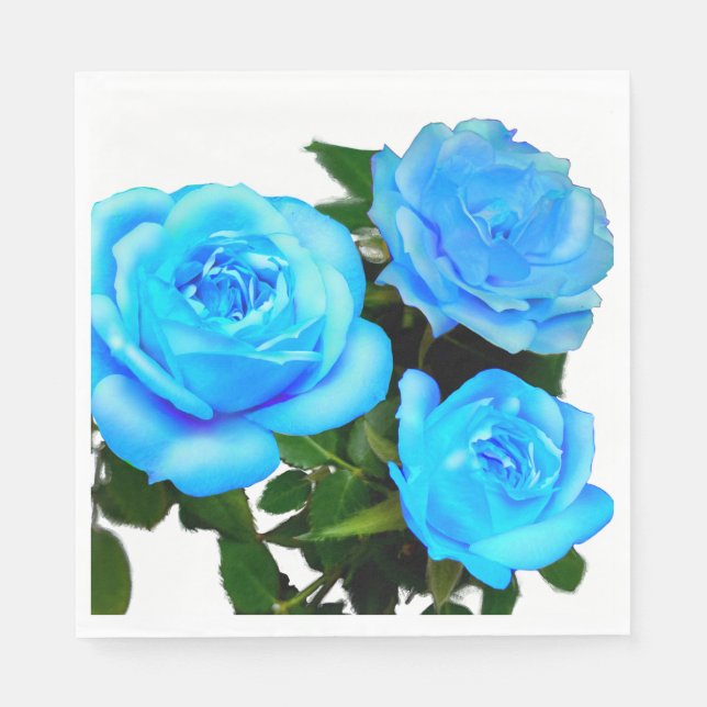 Blue rose blue flowers napkin (Front)