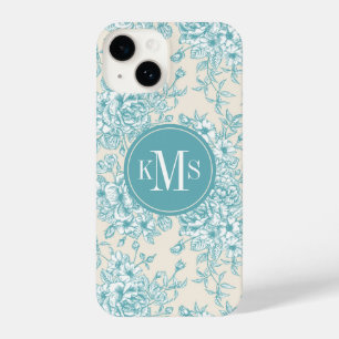 Blue Rose Bouquet Garden Floral Pattern iPhone 14 Case