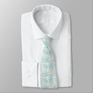Blue Rose Bouquet Garden Floral Pattern Tie