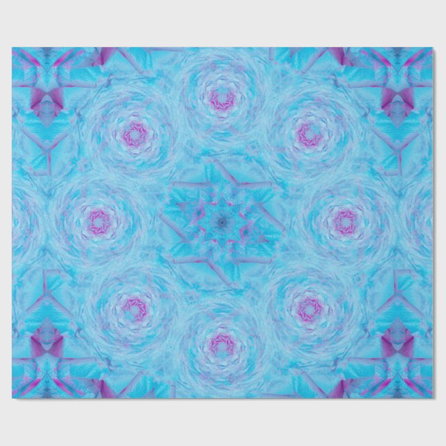 Blue Rose Brooch Wrapping Paper (Flat)