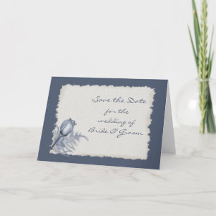 Blue Rose Bud - Save the Date Announcement