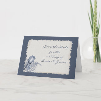 Blue Rose Bud - Save the Date Announcement