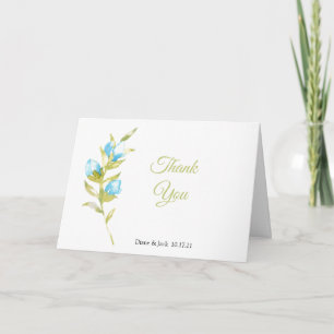 Blue Rose Buds Wedding Thank You Cards