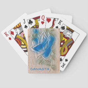 BLUE ROSE CANASTA CARDS
